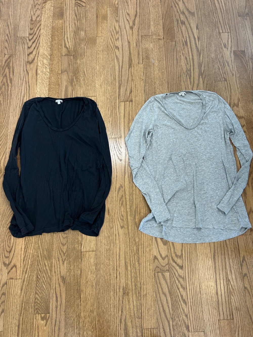 Splendid Jersey Long Sleeve Tops (2) - gray and black size L